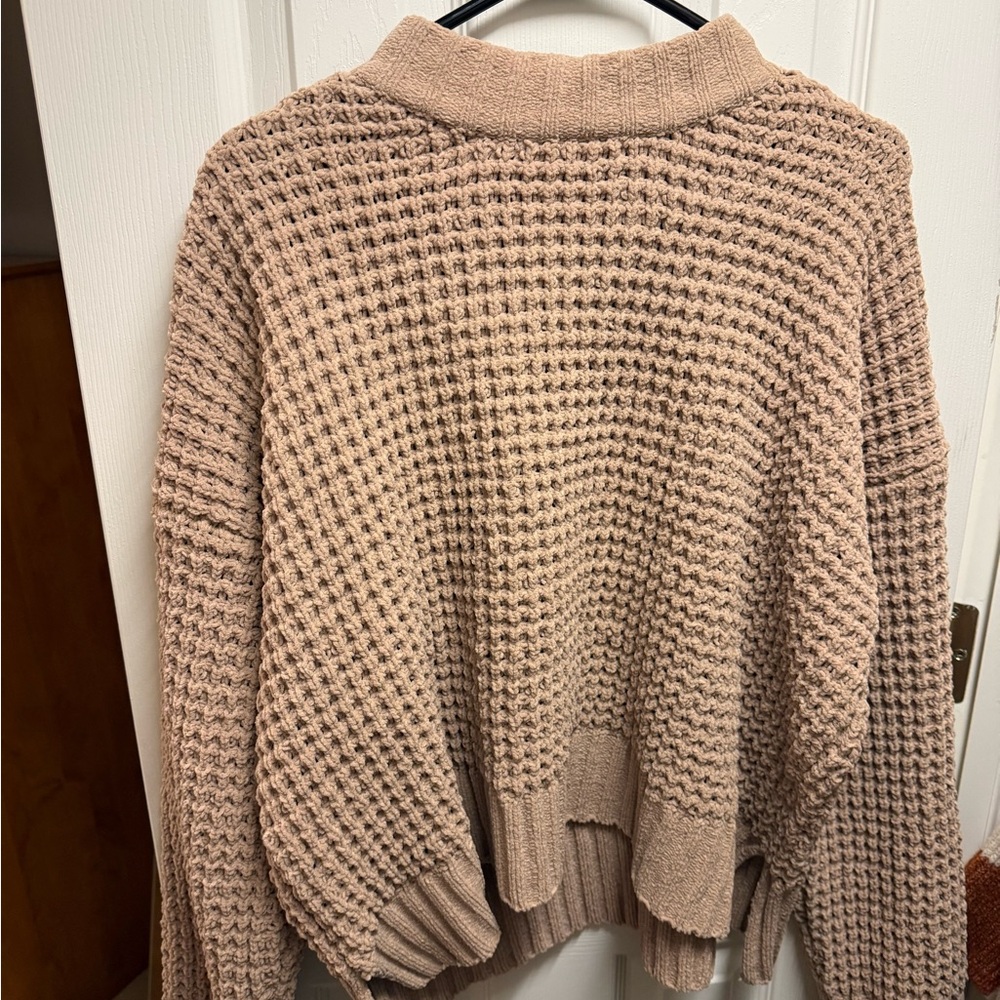 Altar'd State Textured Knit Sweater in Beige